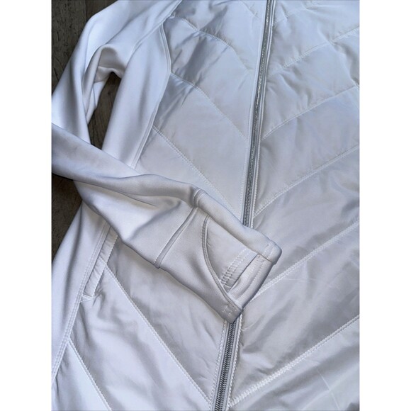Fila White Zip-Up Jacket Sport with‎ Quilted Panels Sku9 - Picture 6 of 12